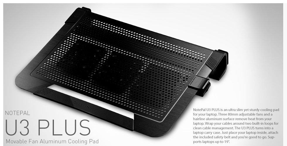 Cooler Master Notepal U3 Plus - Notebook-Lüfter, Ansicht 3