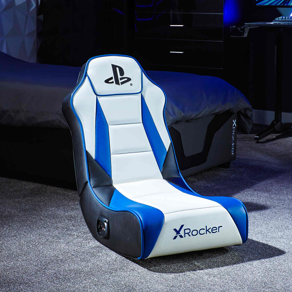 XRocker Gaming Bodensessel PlayStation/2 Lautsprecher/weiss-blau, Ansicht 2