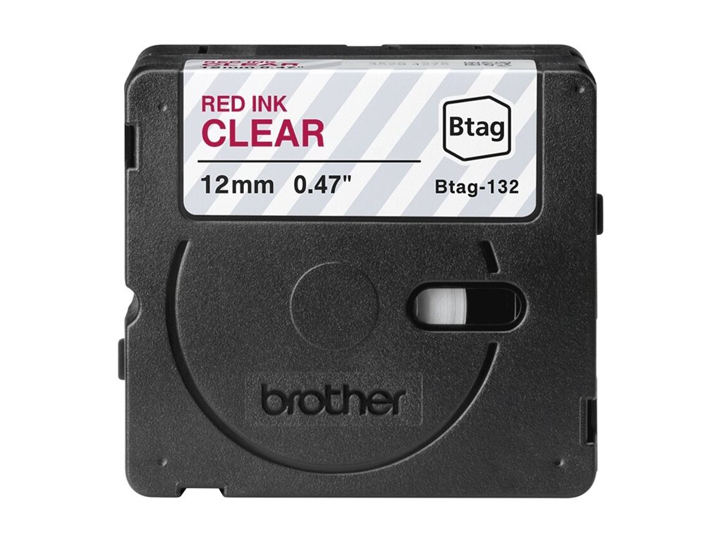 Brother BTAG-132 - Rot auf durchsichtig - Rolle (1,2 cm x 4 m), Ansicht 2