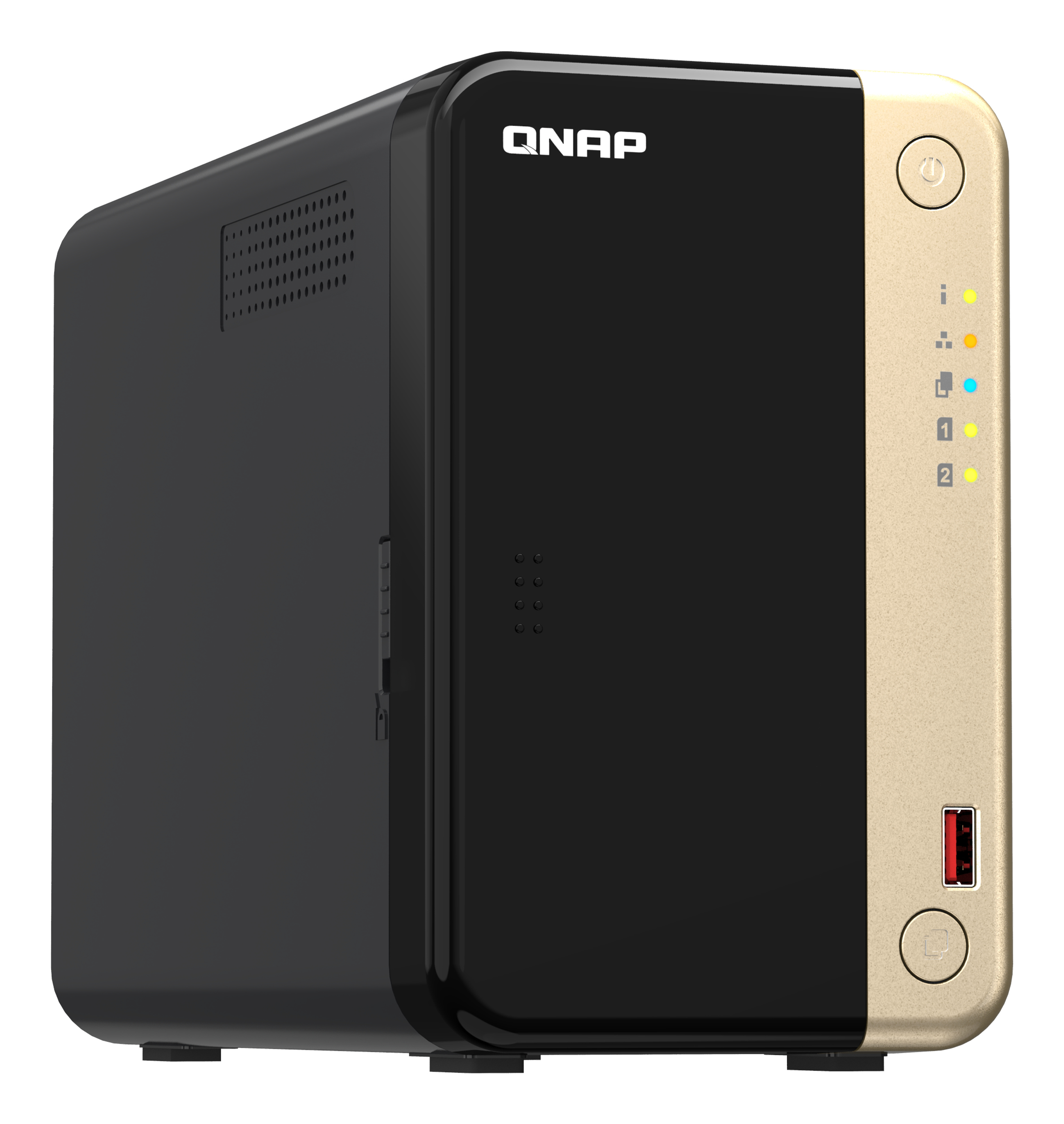 QNAP TS-264 - NAS - Tower - Intel® Celeron® - N5095 - Schwarz - Gold, Ansicht 3