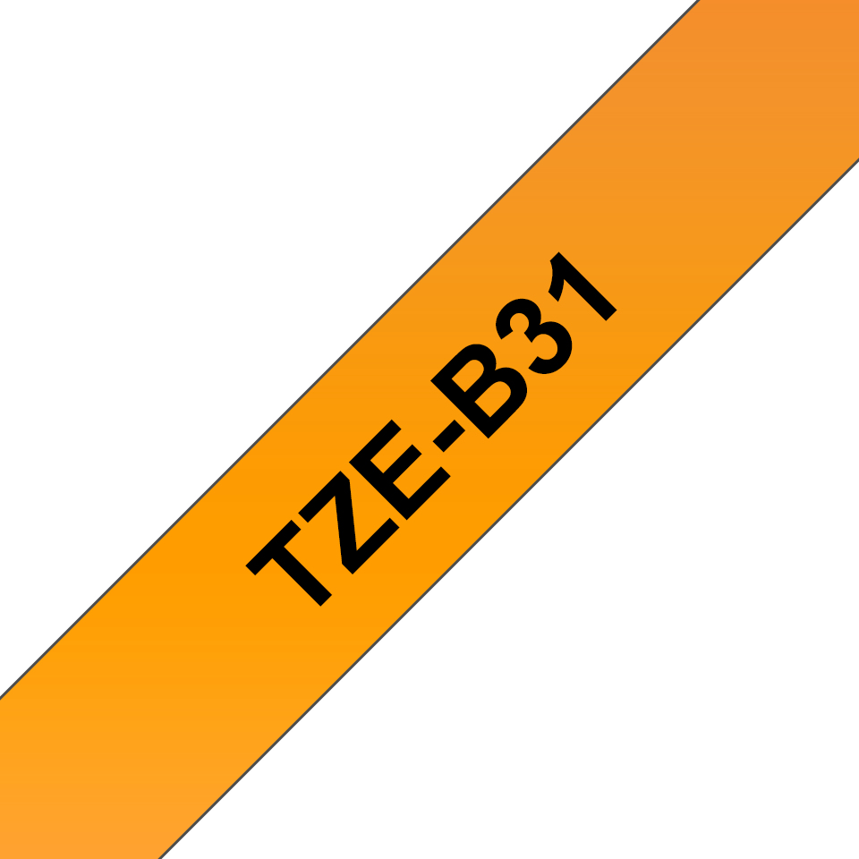 Brother TZe-B31 - Schwarz auf fluoreszierendem orange - Rolle (1,2 cm x 5 m), Ansicht 2