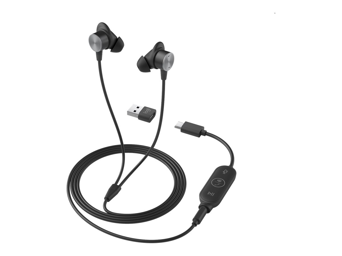 Logitech Zone Wired Earbuds - Headset - im Ohr - kabelgebunden - 3,5 mm Stecker - Geräuschisolierung