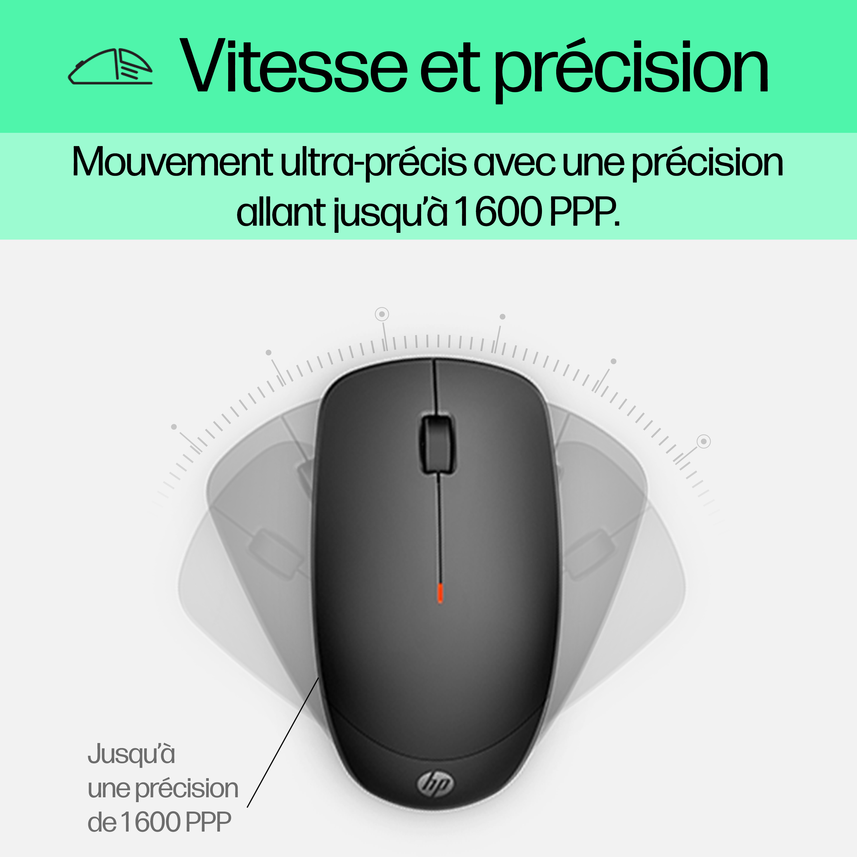 HP 230 Wireless Mouse and Keyboard Combo - French - Maus - 1.600 dpi, Ansicht 2