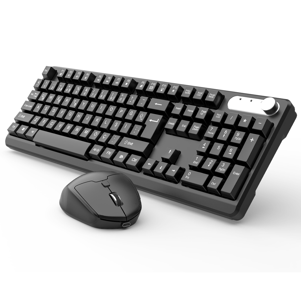 INCA IWS-549U - Volle Größe (100%) - RF kabellos + USB - Schwarz - Maus enthalten - TL: Türkisch, QWERTY, Ansicht 2