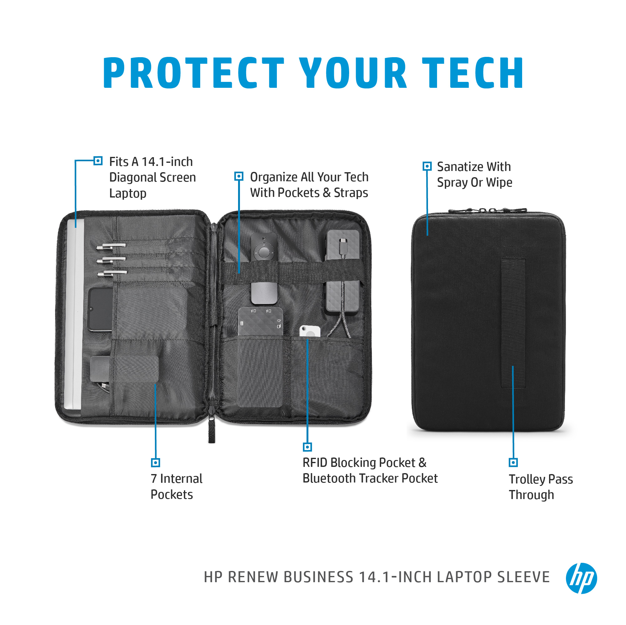 HP Renew Business 14,1 Zoll Laptop-Tasche - Messengerhülle - 35,8 cm (14.1 Zoll) - 490 g