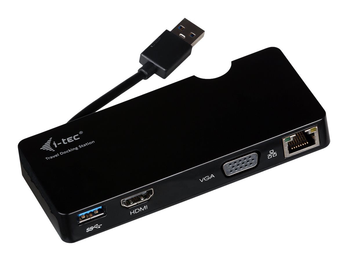 iTec USB 3.0 Advance Travel Docking Station HDMI oder VGA Full HD+ 2048x1152, 1xUSB3.0, Gigabit Ethernet, fuer Notebook Tablet