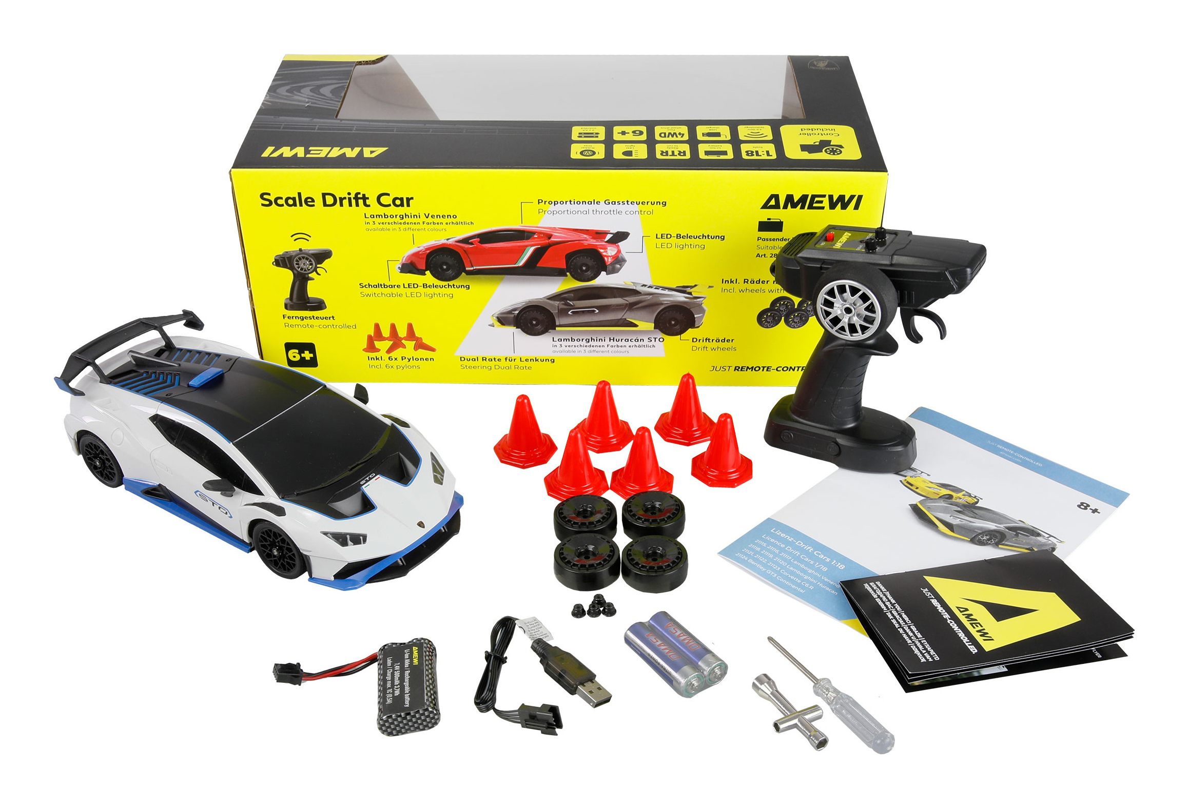 Amewi RC Drift Lamborghini Huracan weiß, Ansicht 2
