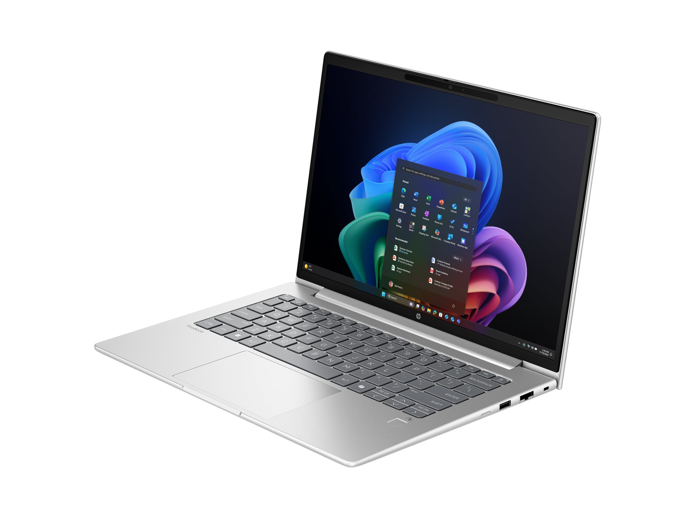 HP ProBook 4 G1q Next Gen AI PC Copilot+ PC Snapdragon X1-26-100 Laptop 35,6 cm (14") WUXGA 32 GB LPDDR5x-SDRAM 512 GB SSD Wi-Fi 7 (802.11be) Windows 11 Pro Silber