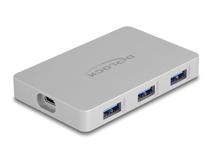 Delock Hub - with Power Delivery 82 Watt - 3 x USB-C 3.2 Gen 2 + 3 x SuperSpeed USB + 1 x USB-C (Spannungsversorgung), Ansicht 2