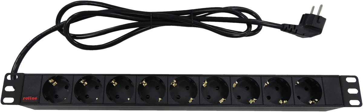 ROLINE Steckdosenleiste (Rack - einbaufähig) - 250 V - 3600 Watt - Ausgangsanschlüsse: 9 - 1U - 48.3 cm (19), Ansicht 2