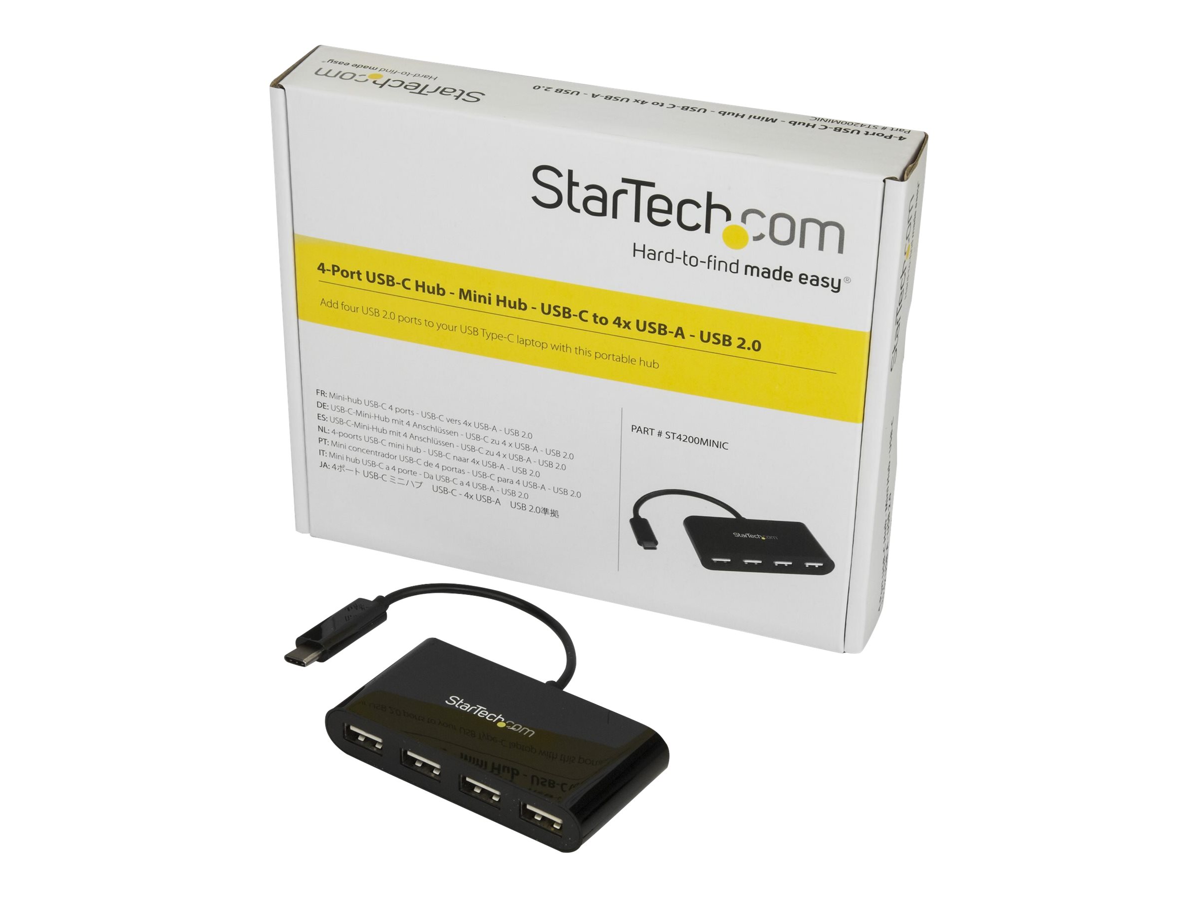 StarTech.com 4 Port USB-C Hub - Mini Hub - USB C auf 4x USB-A, Ansicht 3
