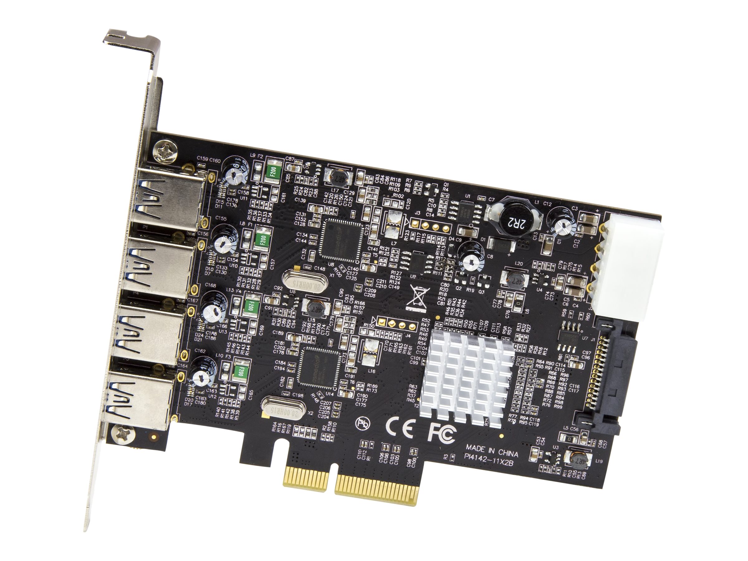 StarTech.com Startech 4-Port USB PCIe Adapter - 10 Gbit/s USB 3.1/3.2 Gen 2 Typ-A PCI Express Erweiterungskarte mit 2 Controllern - 4x USB-A - USB-PCIe-Schnittstellenkarte - Windows/Mac/Linux (PEXUSB314A2V2)