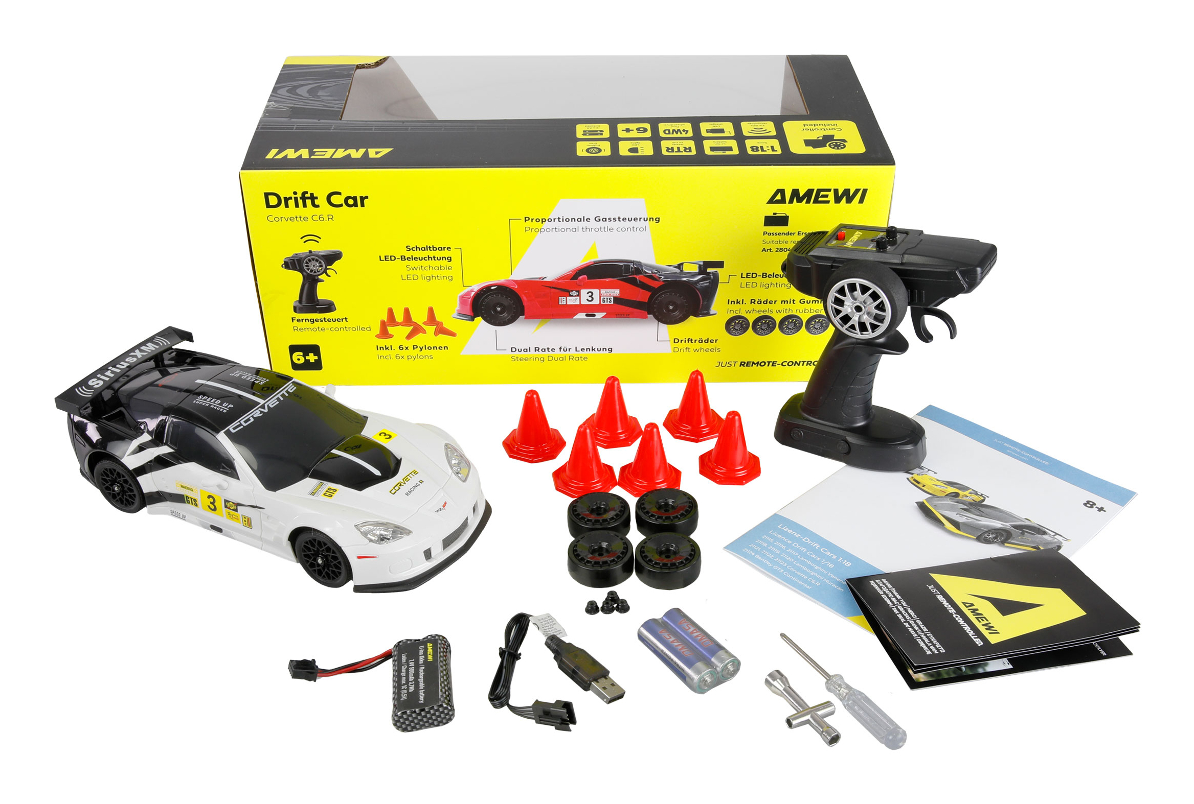 Amewi RC Drift Corvette weiß, Ansicht 3