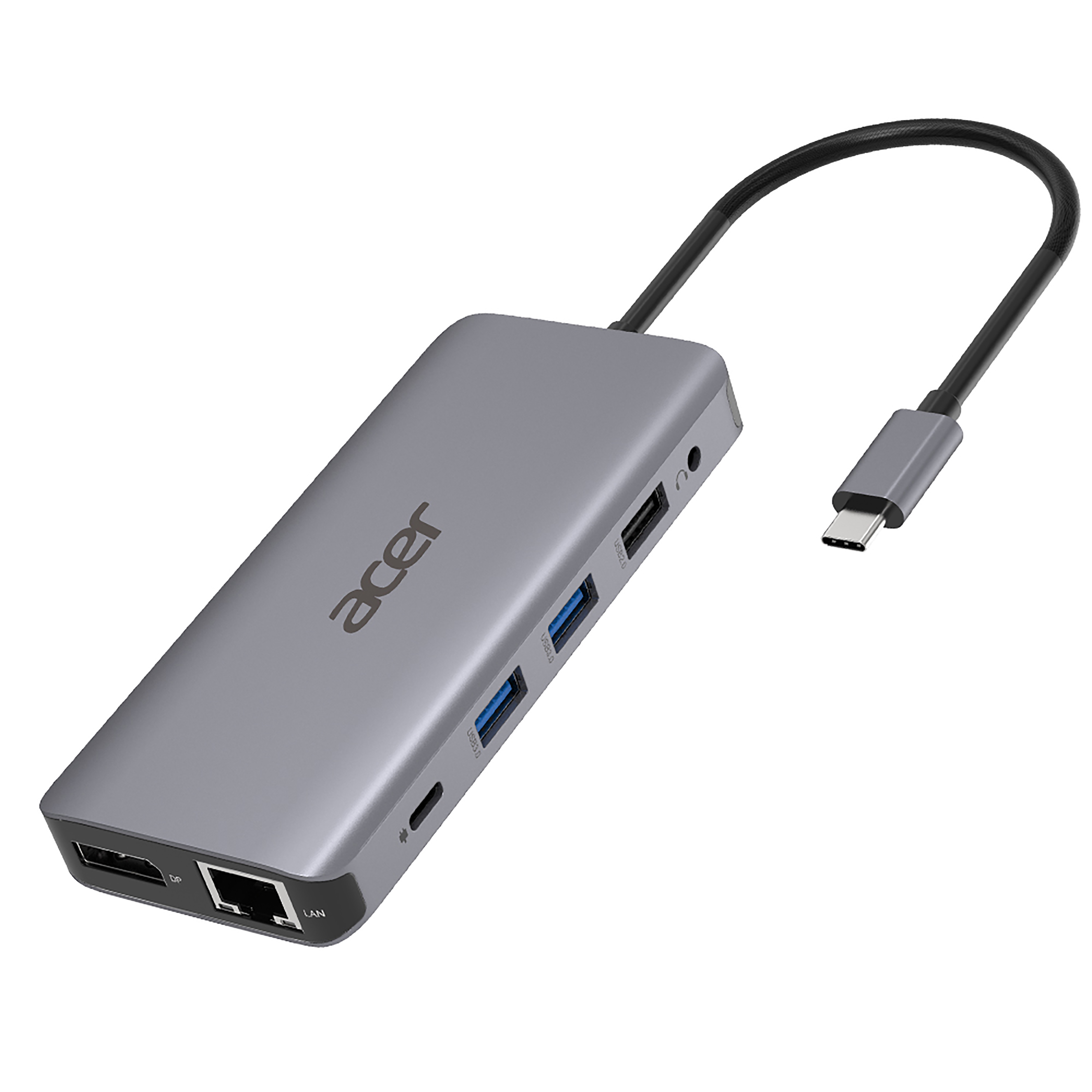 Acer HP.DSCAB.009 - Kabelgebunden - USB 3.2 Gen 1 (3.1 Gen 1) Type-C - 3,5 mm - 10,100,1000 Mbit/s - Silber - MicroSD (TransFlash) - SD