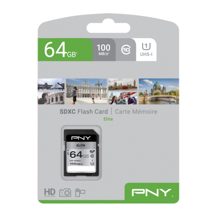 PNY Elite - Flash-Speicherkarte - 64 GB - UHS-I U1 / Class10, Ansicht 2