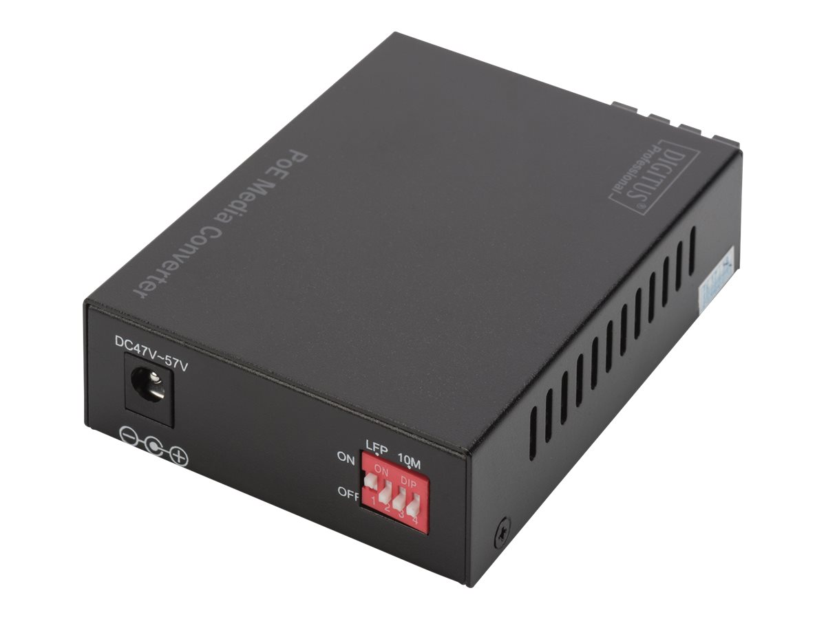 DIGITUS Gigabit PoE Medienkonverter, RJ45 / SC, SM, PSE