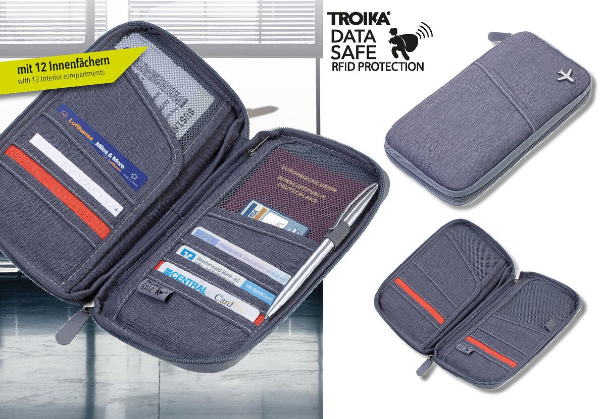 Troika Etui SAFE FLIGHT grau, Ansicht 3