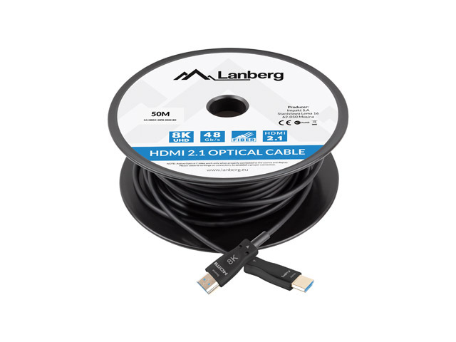 Lanberg CA-HDMI-30FB-0500-BK - 50 m - HDMI Typ A (Standard) - HDMI Typ A (Standard) - 48 Gbit/s - Schwarz, Ansicht 3
