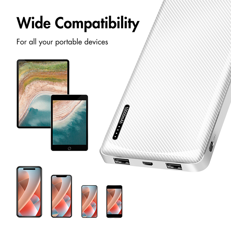 LogiLink Power Bank 10000mAh 1xUSB-C 2x USB-A Wit, Ansicht 3