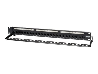 Eaton Tripp Lite Series 24-Port Cat5e Cat5 Feedthrough Patch Panel Rackmount 1URM RJ45 Ethernet TAA