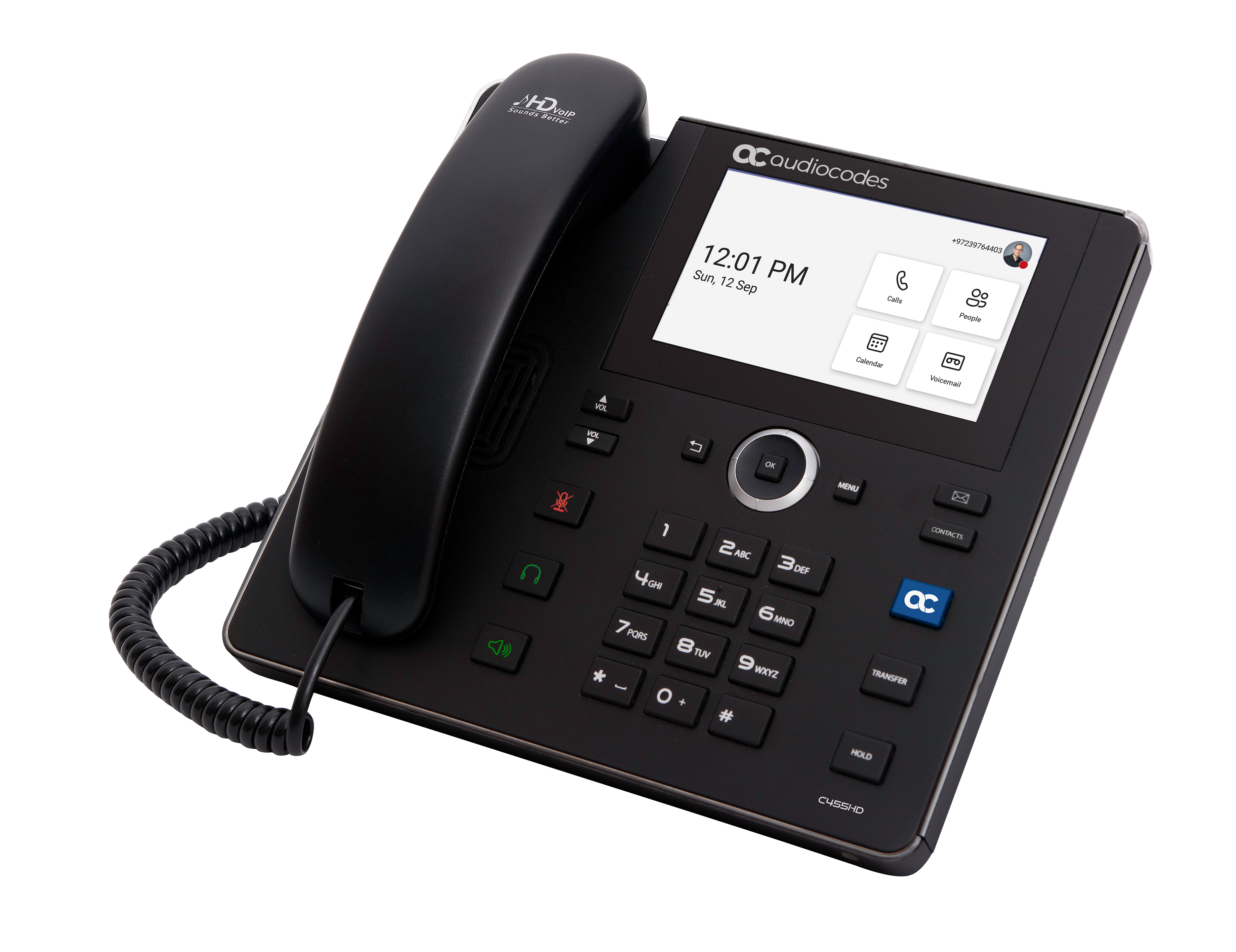 AudioCodes C455HD - VoIP-Telefon mit Rufnummernanzeige, Ansicht 3