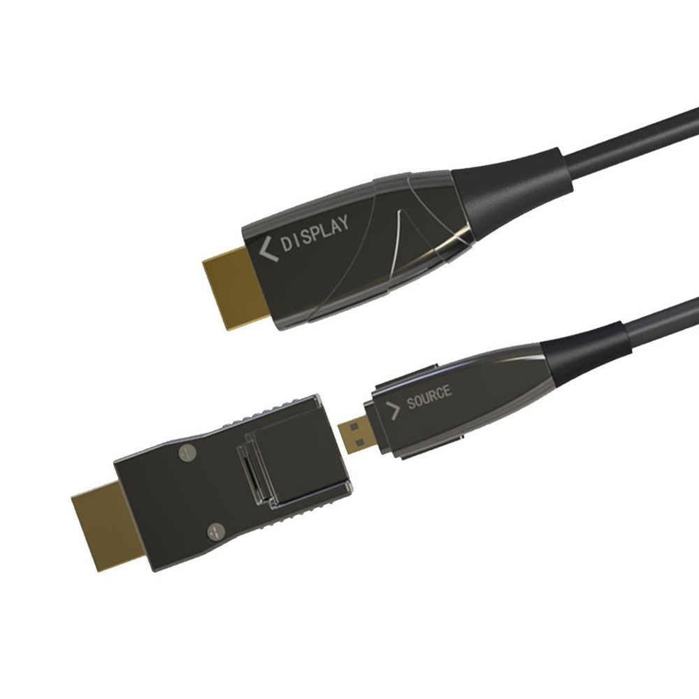 Techly Highspeed - HDMI-Kabel mit Ethernet - HDMI männlich zu mikro HDMI männlich - 10 m - Glasfaser - Schwarz, Ansicht 4