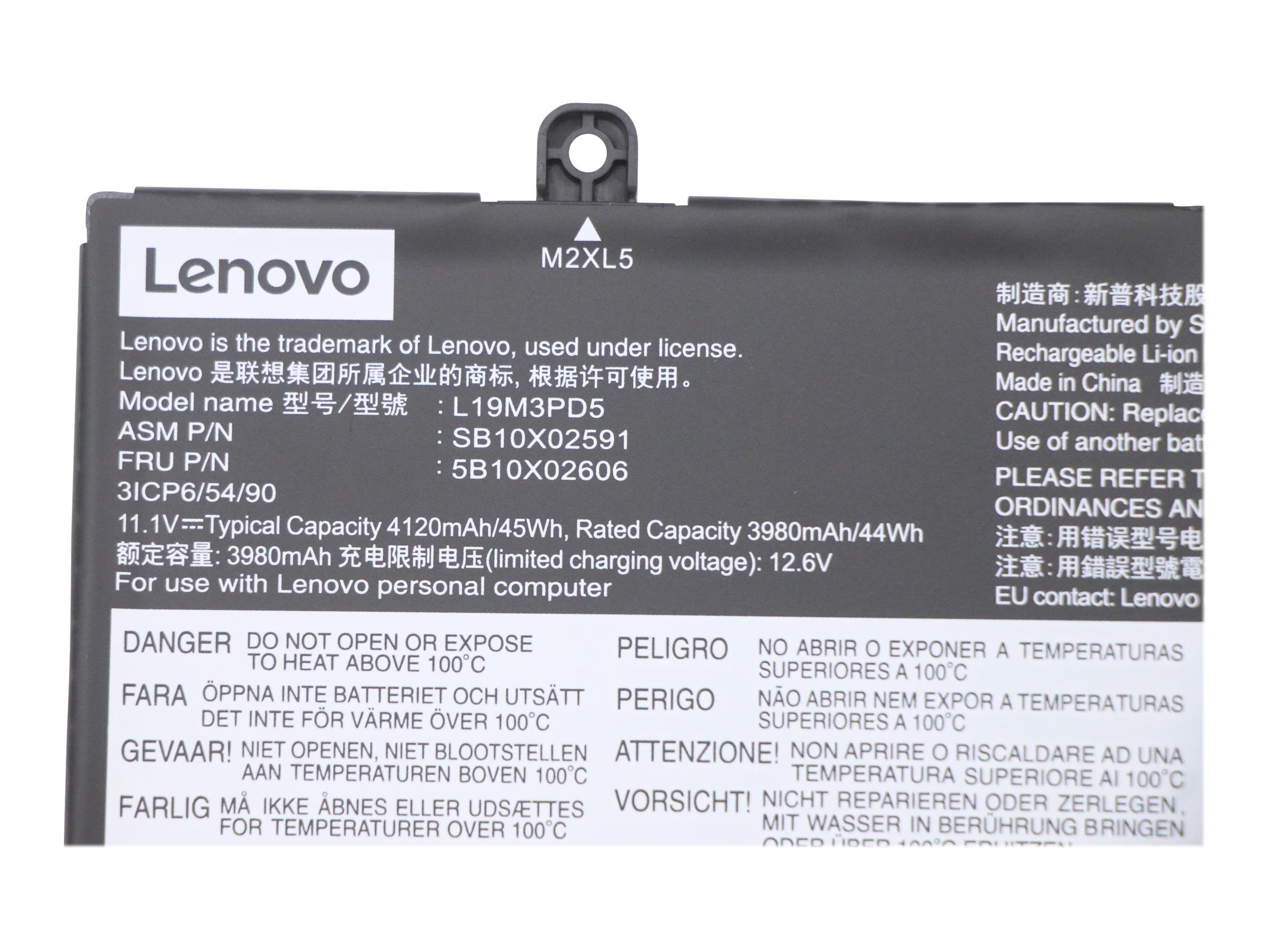 Lenovo Simplo L19M3PD5 - Laptop-Batterie - Lithium-Ionen, Ansicht 2