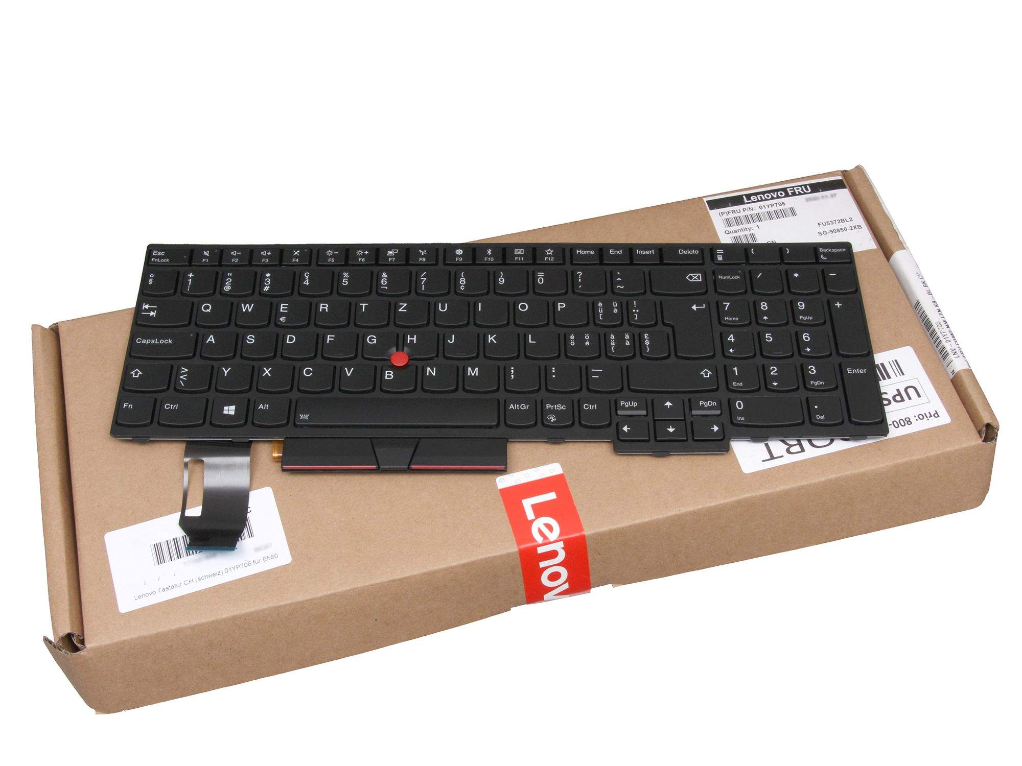 Lenovo Chicony - Ersatztastatur Notebook - mit Trackpoint, UltraNav - TL: Schweiz, QWERTZ, Ansicht 2