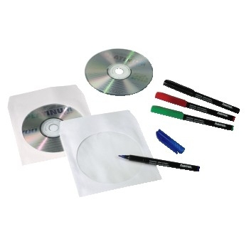 Hama CD-ROM Paper Sleeves - CD-Hülle - Kapazität: 1 CD - weiß (Packung mit 50), Ansicht 4