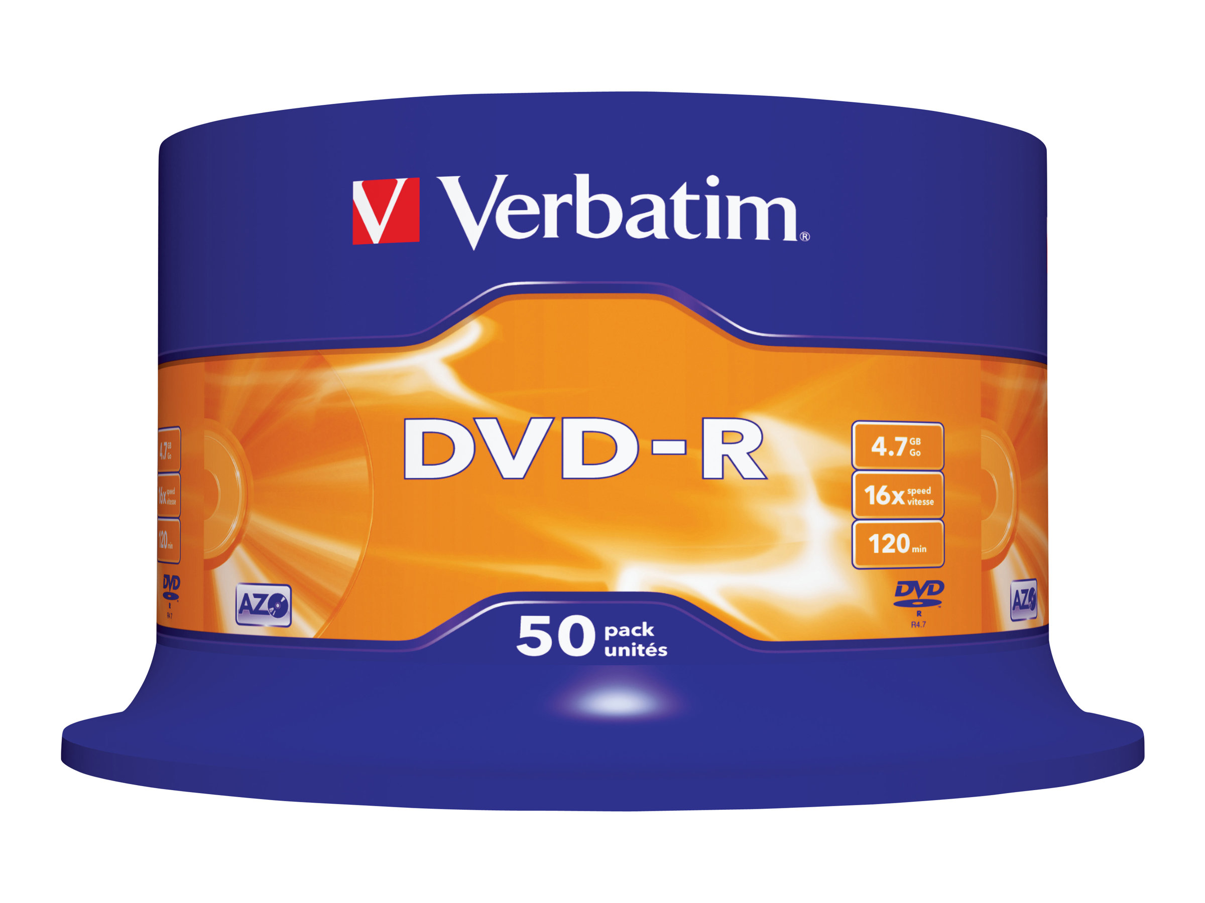 Verbatim - 50 x DVD-R - 4.7 GB 16x - mattsilber - Spindel