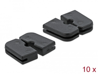 Delock Cable bushing rectangular - hole diameter 2.2 mm - Kabelbuchse - Schwarz (Packung mit 10)