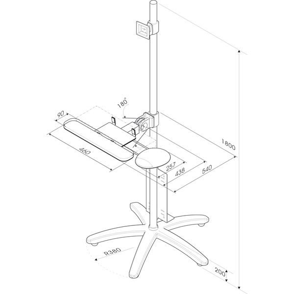 ROLINE Wagen für LCD-Anzeige/Tastatur/Maus/CPU, Ansicht 2