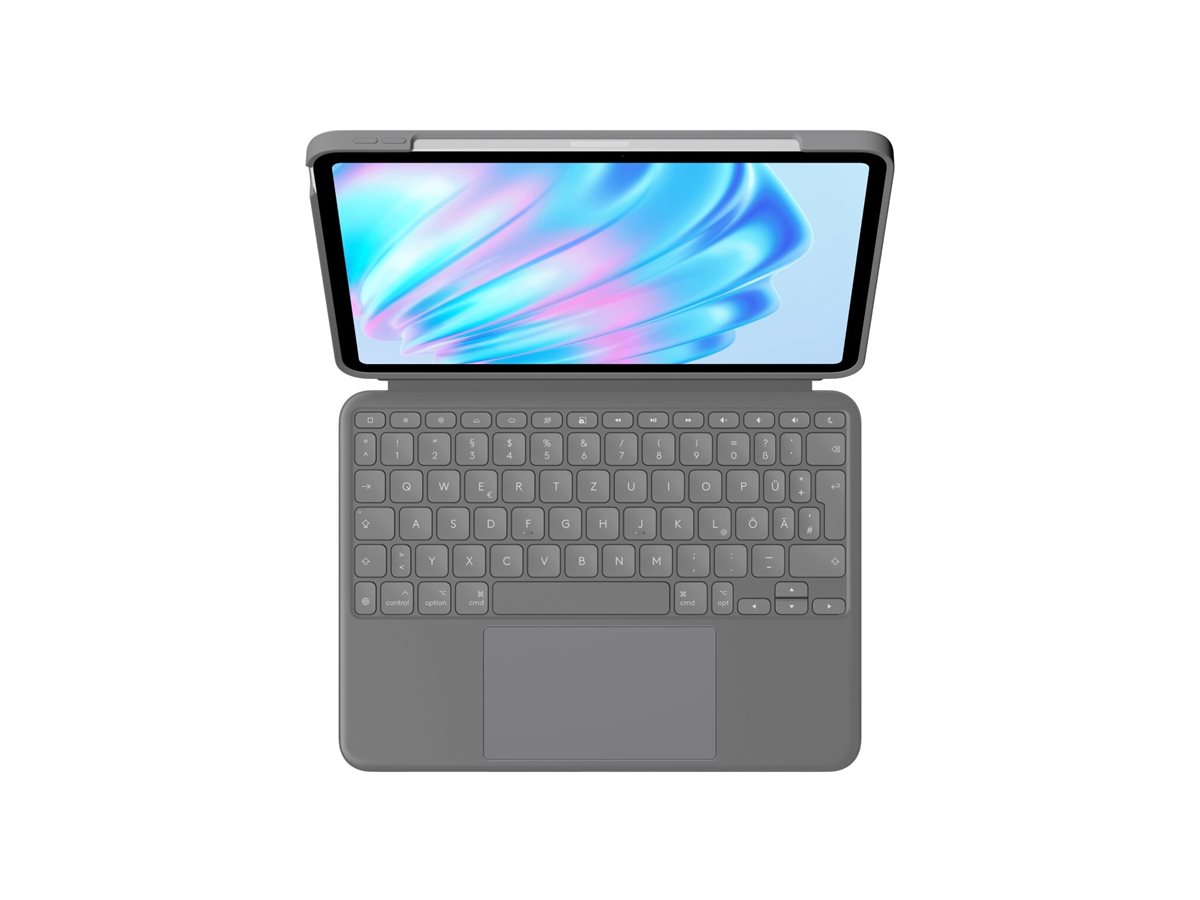 Logitech Combo Touch - Tastatur und Foliohülle - mit Trackpad - hintergrundbeleuchtet - Apple Smart connector - QWERTY - Nordisch (DänischFinnischNorwegischSchwedisch)
