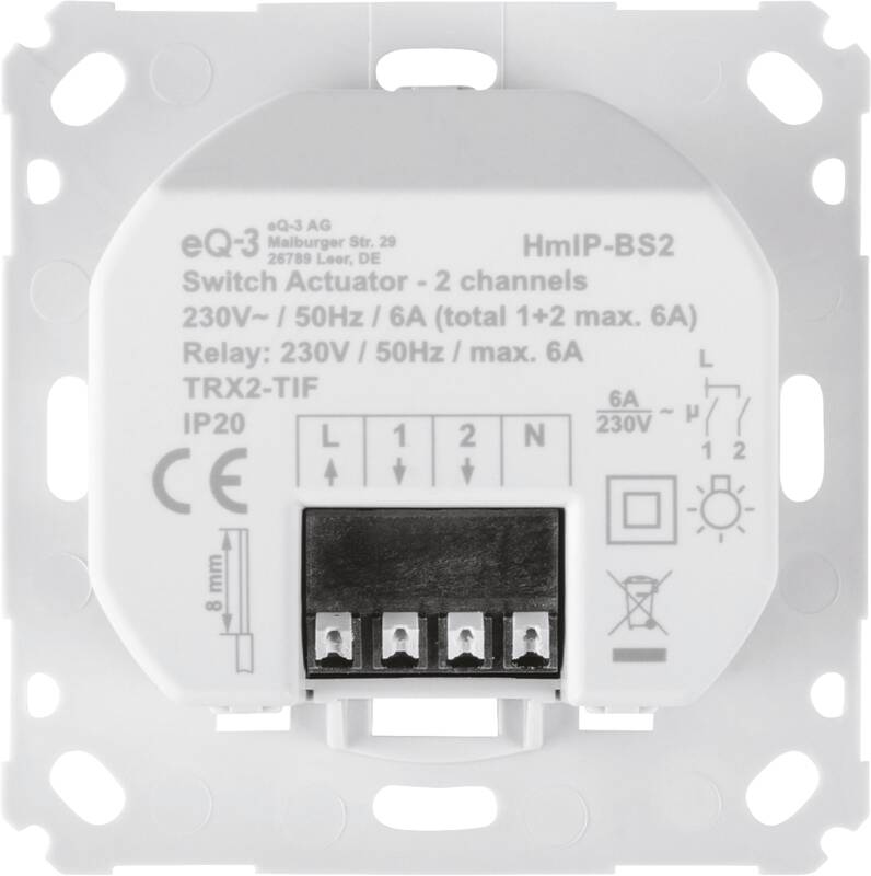eQ-3 AG Homematic IP Schaltaktor für Markenschalter– 2-fach, Ansicht 2
