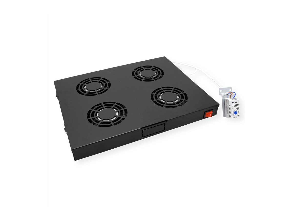 ROLINE 19 Zoll Dachlüftereinheit 4 Lüfte Thermostat schwarz, Ansicht 4