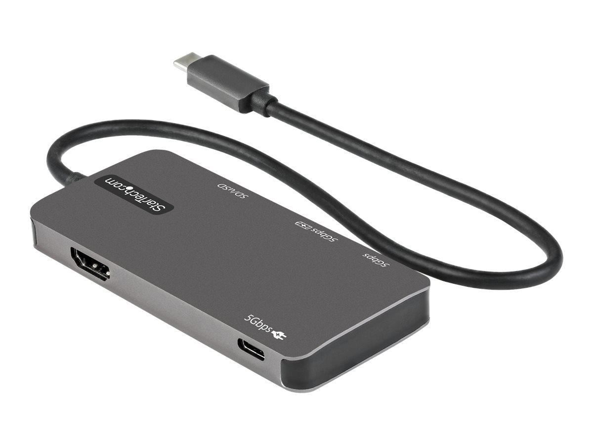 StarTech.com USB-C Multiport Adapter - USB-C auf 4K-HDMI, 100W PD Pass-Through, SD-/MicroSD-Steckplatz -  USB-C-Mini-Dock - 30 cm langes Kabel (DKT30CHSDPD) - Dockingstation - USB-C / Thunderbolt 3
