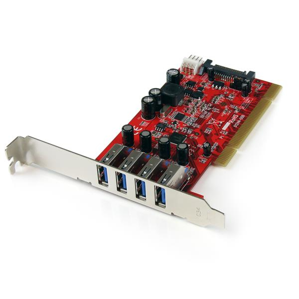 StarTech.com 4 Port USB 3.0 PCI Schnittstellenkarte - PCI SuperSpeed USB 3.0 Controller Karte - 2 x USB3.0 (Buchse), Ansicht 2