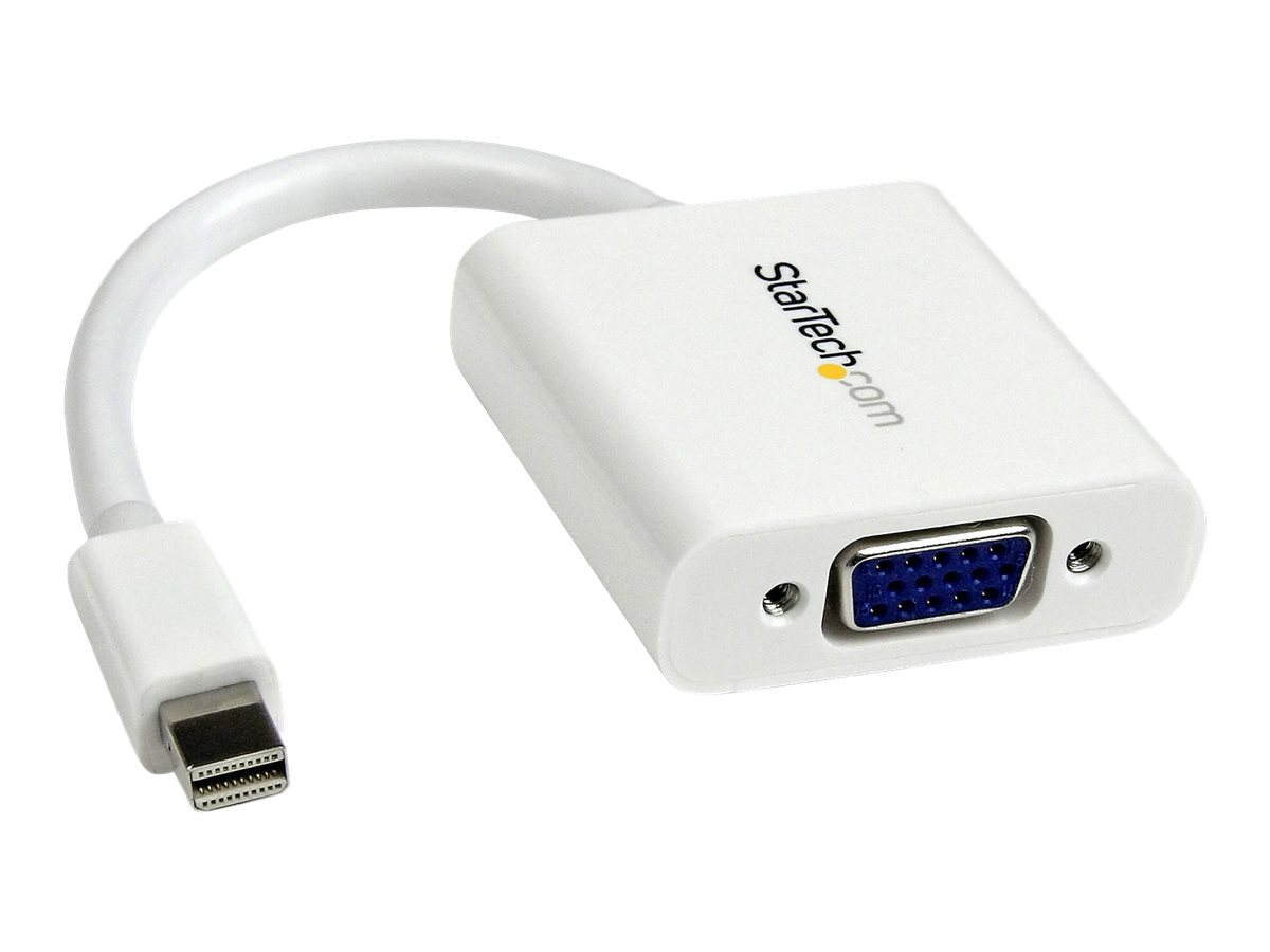 StarTech.com StarTech Mini DisplayPort to VGA Adapter - White - 1080p - Thunderbolt to VGA Monitor Adapter - Mini DP to VGA Converter (MDP2VGAW)