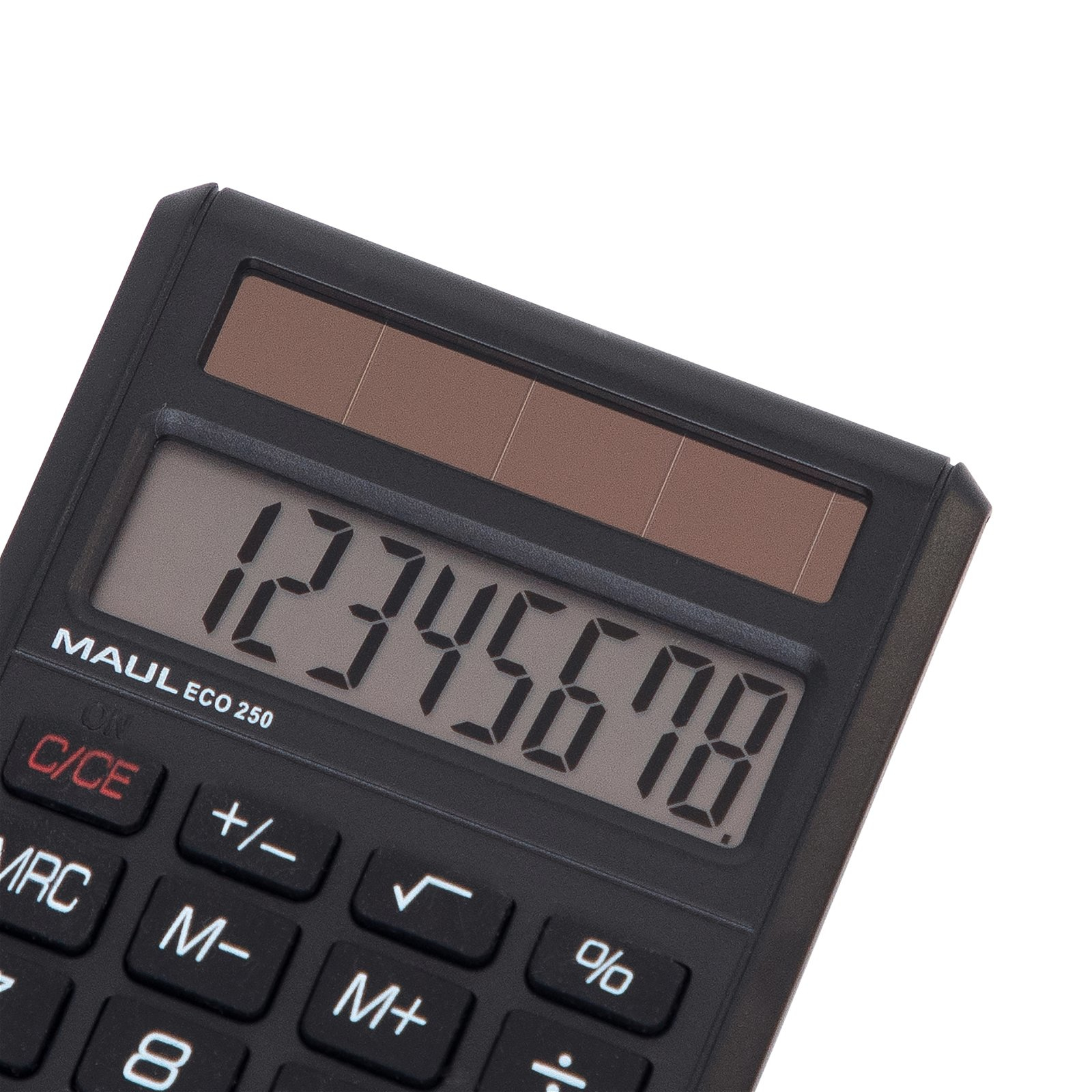 Jakob Maul GmbH MAUL ECO 250 - Tasche - Einfacher Taschenrechner - 8 Ziffern - 1 Zeilen - Solar - Schwarz, Ansicht 2
