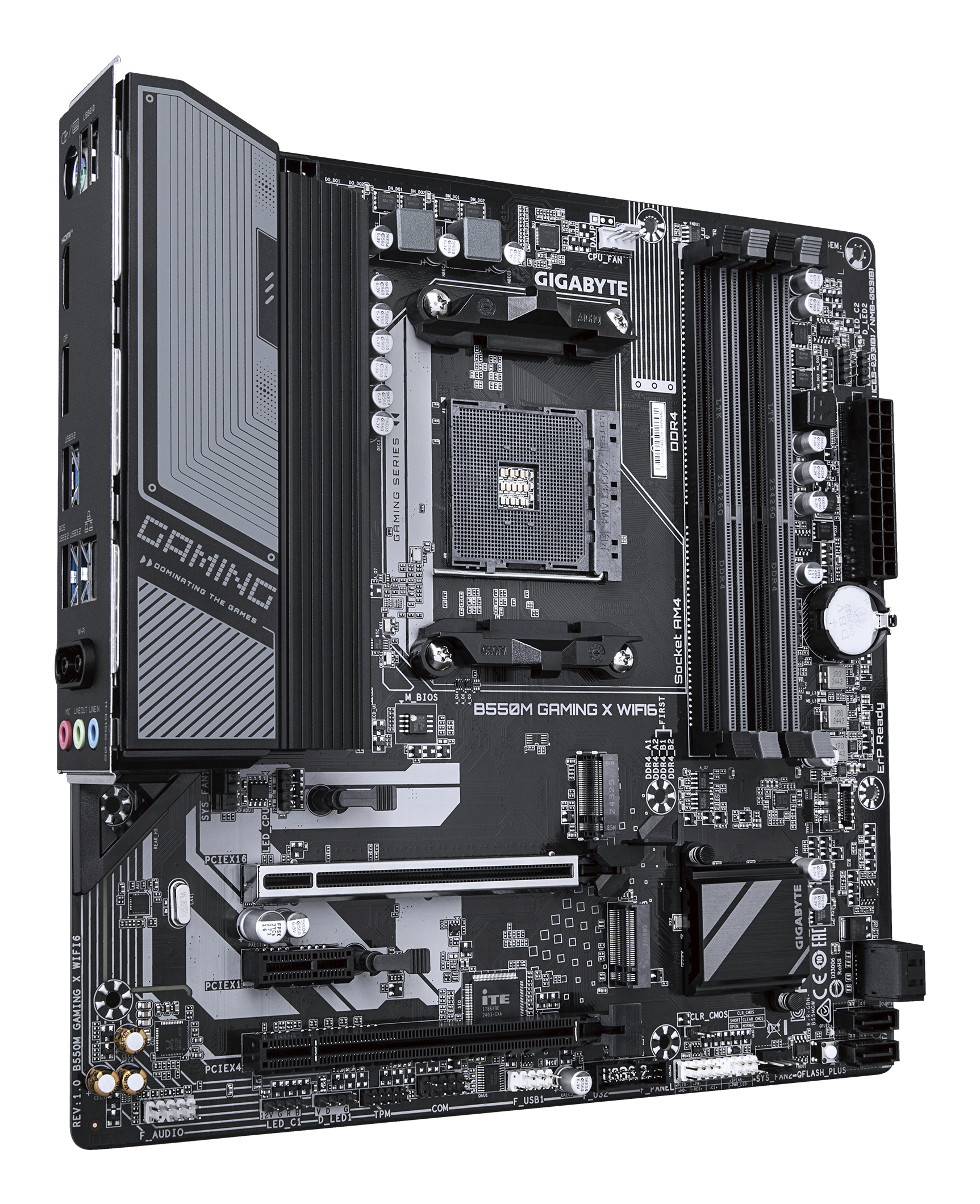 Gigabyte B550M GAMING X WIFI6 - Motherboard - micro ATX - Socket AM4 - AMD B550 Chipsatz - (CPU erforderlich), Ansicht 3