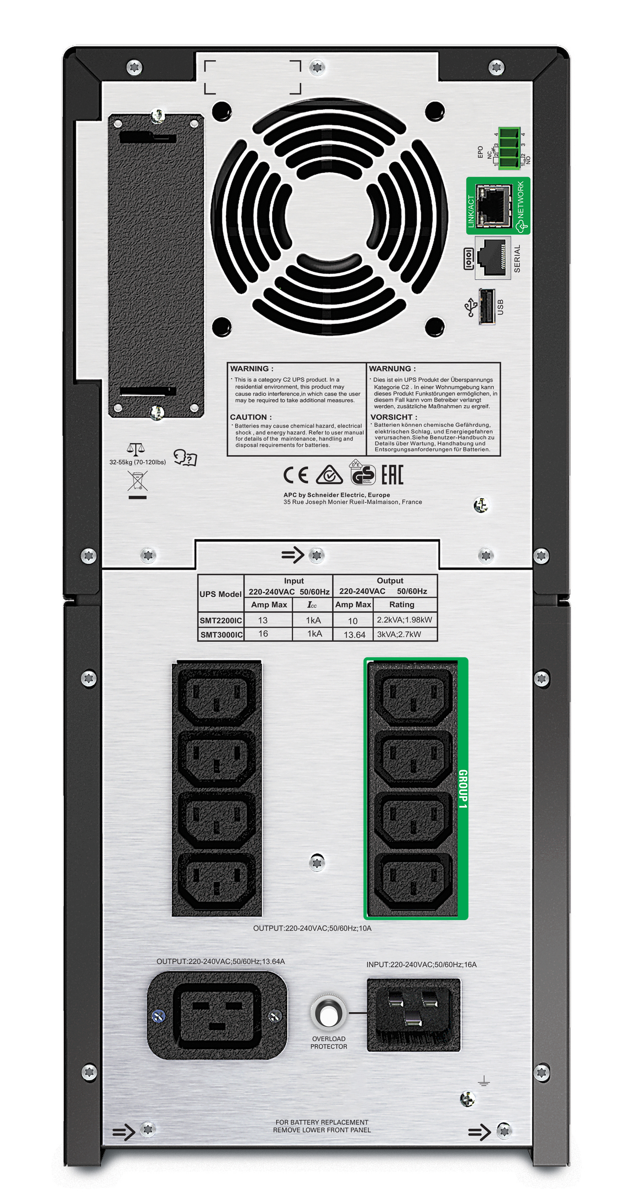 APC Smart-UPS SMT2200IC - USV - Wechselstrom 220/230/240 V, Ansicht 2