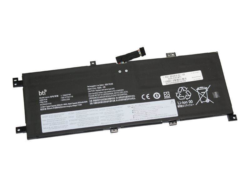 BTI Laptop-Batterie (gleichwertig mit: Lenovo 02DL030 Lenovo L18C4P90 Lenovo L18D4P90 Lenovo L18M4P90 Lenovo 02DL031 Lenovo 5B10W13934 Lenovo 5B10W13935 Lenovo SB10T83119 Lenovo 5B10W13933 Lenovo SB10T83120 Lenovo SB10T83176 Lenovo SB10T83177