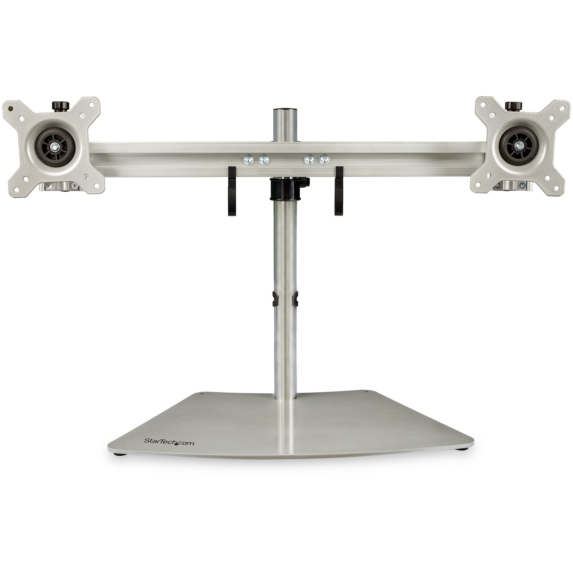 StarTech.com Doppelmonitorhalterung - Ergonomische, freistehende Doppelmonitor-Tischhalterung für zwei 24&quot; Bildschirme(je 8kg) mit VESA-Montage - Synchronisierte Höhenverstellung - Silber, Freistehend, 8 kg, 61 cm (24&quot;), 100 x 100 mm, Höhenverstellung, Edelstahl