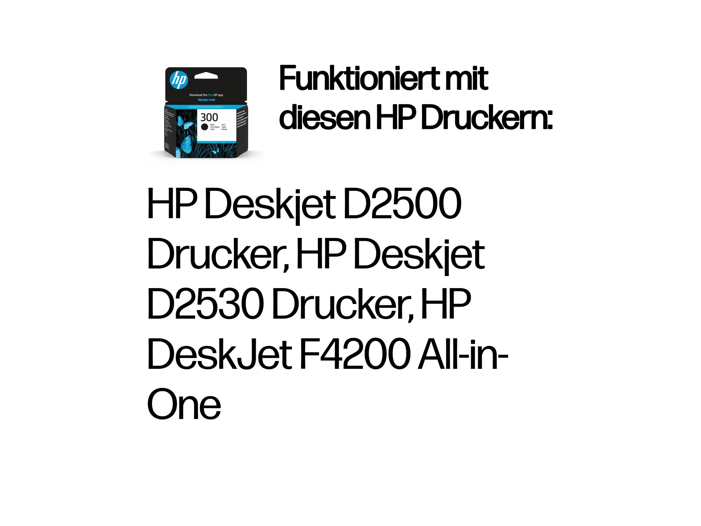 HP 300 - 4 ml - Schwarz - original - Tintenpatrone