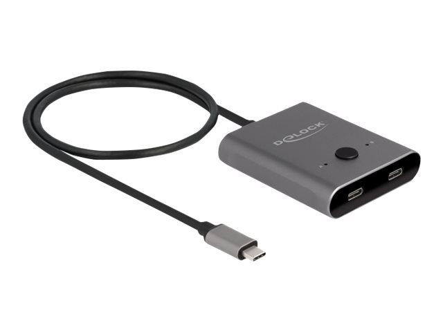 Delock Switch 2 to 1 - Hub - bidirektional, 8K, 10 Gbps - 2 x USB-C (Power Delivery)