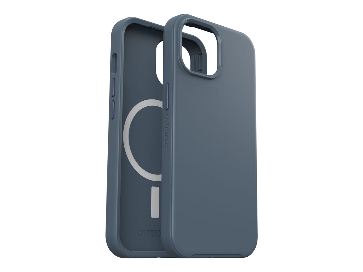 OtterBox Symmetry Series - Hintere Abdeckung für Mobiltelefon - kompatibel mit MagSafe - Polycarbonat Kunstfaser Silberphosphatglas - Bluetiful (blau)