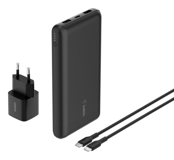 Belkin BoostCharge - Powerbank + AC-Netzteil - 20000 mAh - PD - 3 Ausgabeanschlussstellen (24 pin USB-C, 2 x USB), Ansicht 4