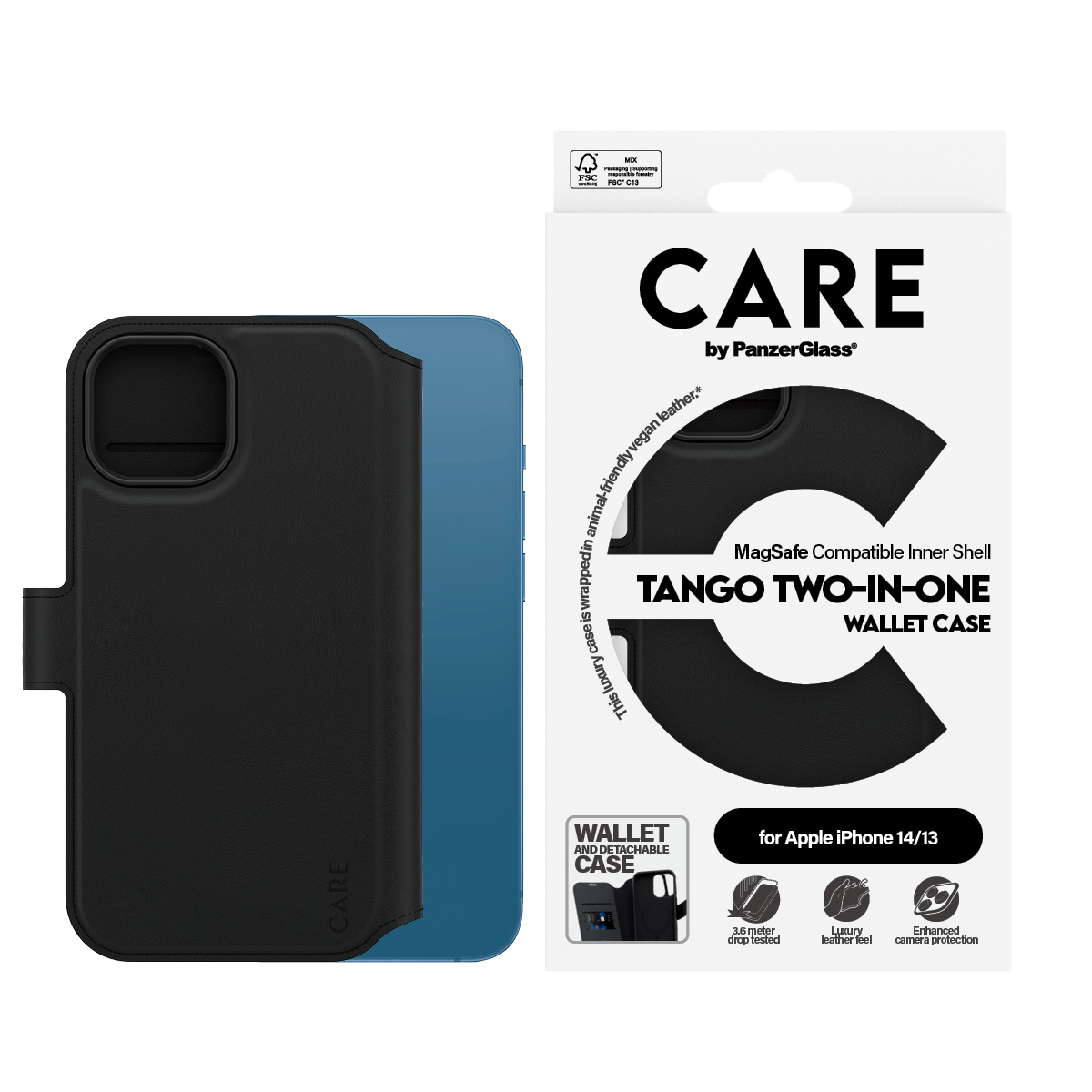 PanzerGlass CARE by PanzerGlass Tango - Flip-Hülle für Mobiltelefon - 2-in-1 Geldbörse - TPU, Ansicht 4