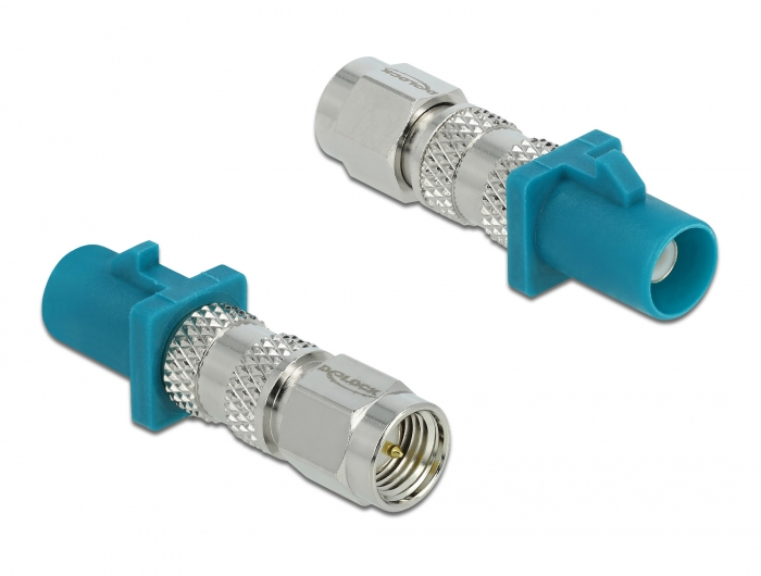 Delock Adapter FAKRA Z Stecker zu SMA Stecker, SMA, 1x FAKRA Z, 1x SMA, Männlich, Weiblich, Nickel/Gold