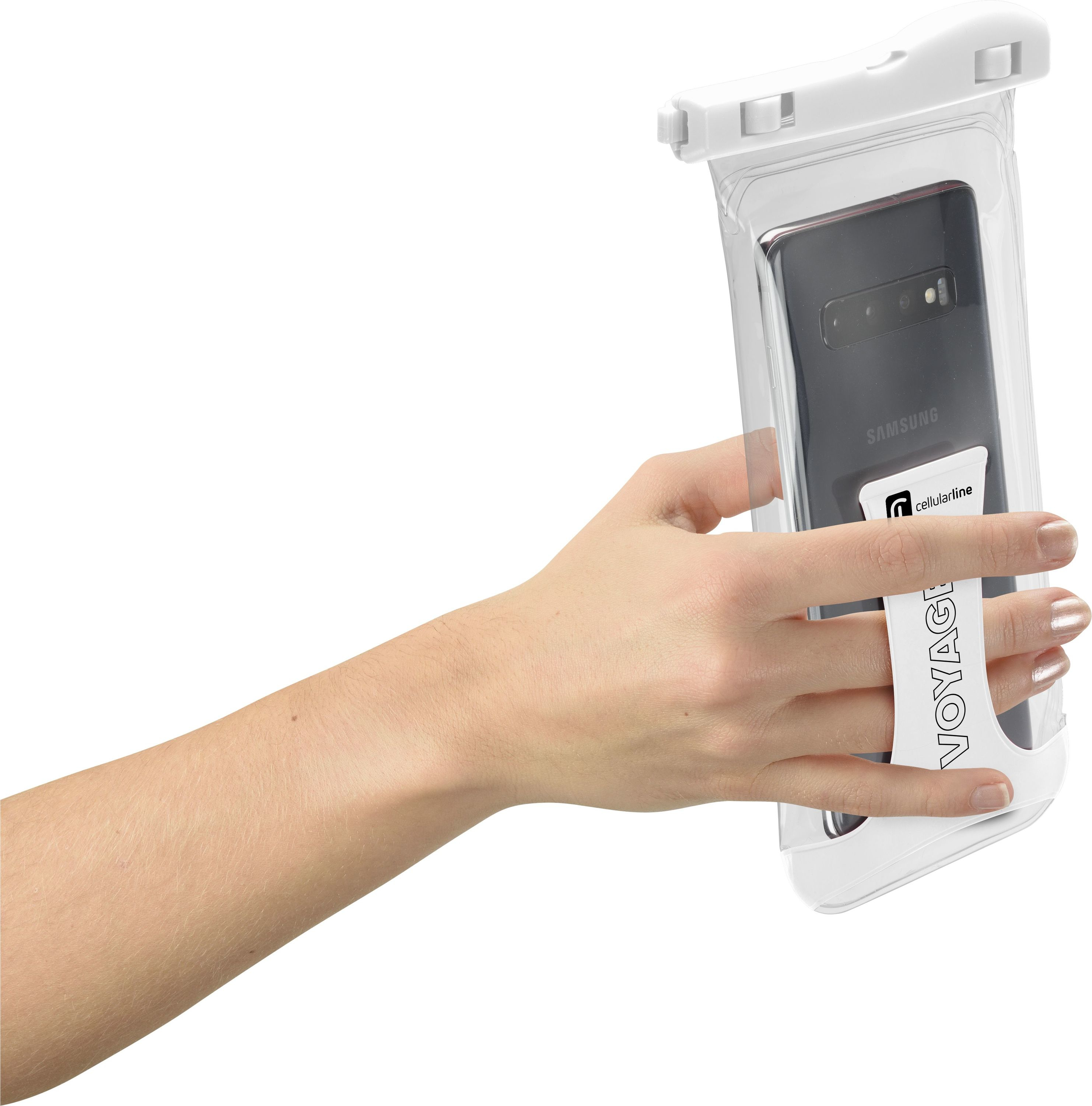 Cellularline Voyager - Universal Wasserfeste Schutzhülle für Smartphones - Beuteltasche - Universal - 80 x 165 mm - Weiß, Ansicht 2